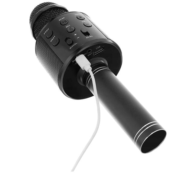 Detský mikrofón ALUM Bezdrôtový karaoke mikrofón WS-858 čierny ...