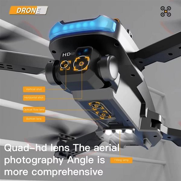 Drone P15 Drone 8K Dual Camera GPS, Image Stabilization, Range 500 M, Android and iOS App ...