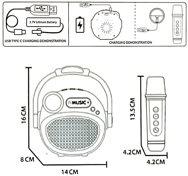 Bavytoy Bluetooth karaoke set children's microphone.