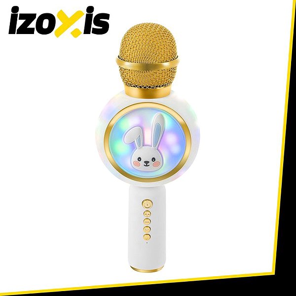 Izoxis 27047 Wireless karaoke Bluetooth bunny microphone, 800 mAh, white.