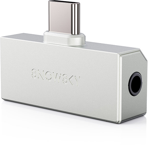 FiiO Tiny B silver headphone amplifier.