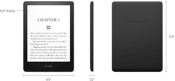 Elektronická čítačka kníh Amazon Kindle Paperwhite 5 2021 32 GB Signature Edition (renovovaný bez reklamy) Technický nákres