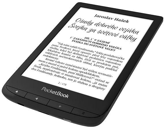 eBook-Reader PocketBook 628 Touch Lux 5 Ink Black Bodenseite