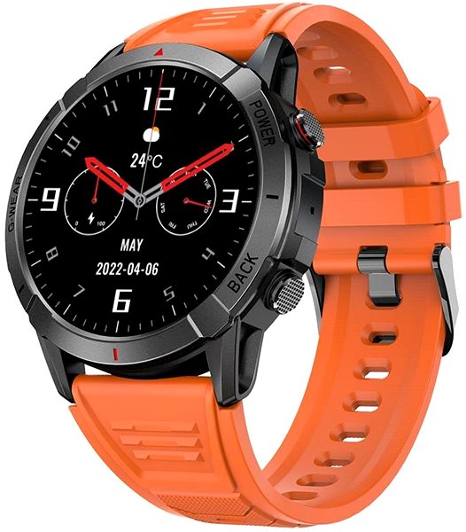 Smart hodinky Madvell Horizon s oranžovým silikónovým remienkom ...