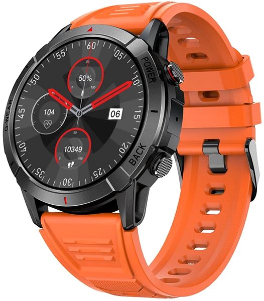 Smart hodinky Madvell Horizon s oranžovým silikónovým remienkom ...