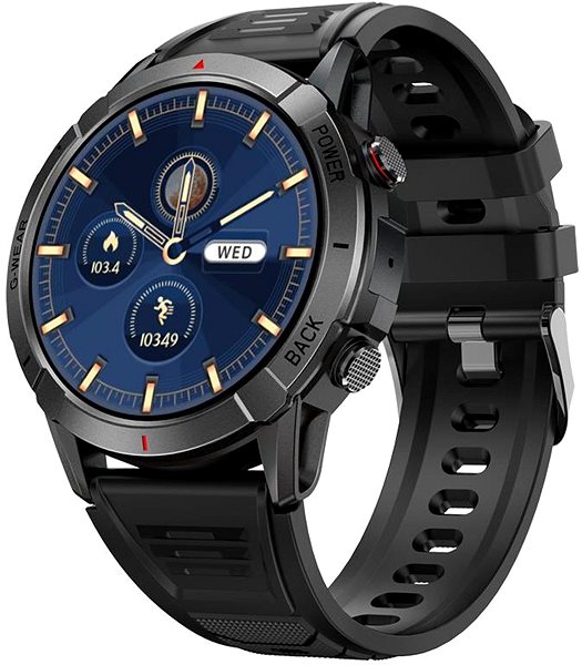 Smart hodinky Madvell Horizon s čiernym silikónovým remienkom ...