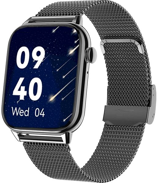 Smart hodinky Madvell Pulsar čierna s kovovým remienkom ...