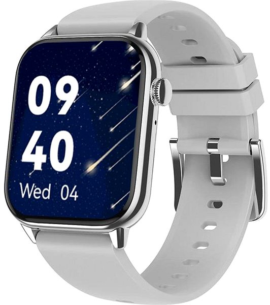 Smart hodinky Madvell Pulsar strieborná so silikónovým remienkom ...