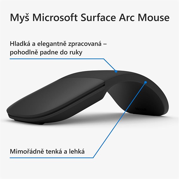 Myš Microsoft Surface Arc Mouse, Black ...