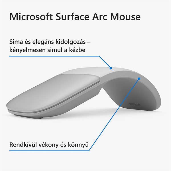 Egér Microsoft Surface Arc Mouse, Light Grey ...