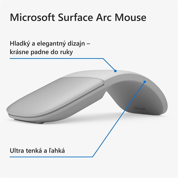 Myš Microsoft Surface Arc Mouse, Light Grey ...