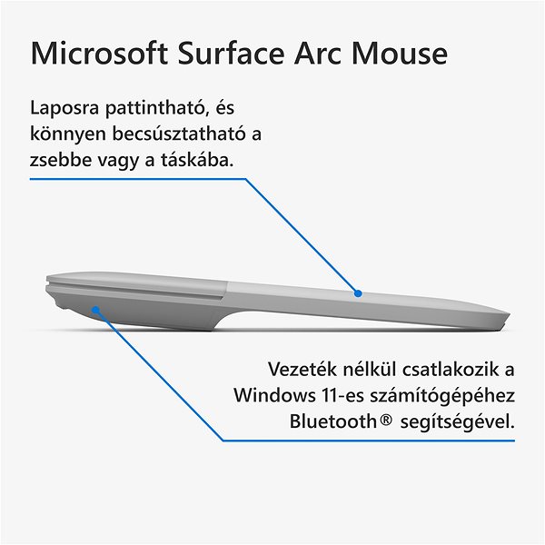 Egér Microsoft Surface Arc Mouse, Light Grey ...