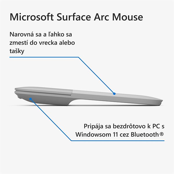 Myš Microsoft Surface Arc Mouse, Light Grey ...
