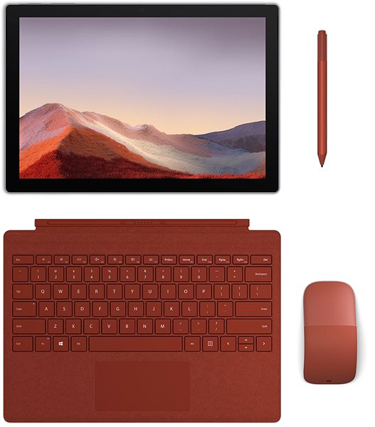 Egér Microsoft Surface Arc Mouse, Poppy Red Lifestyle