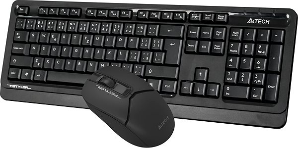 Keyboard and Mouse Set A4tech FG1012 black - CZ/SK ...