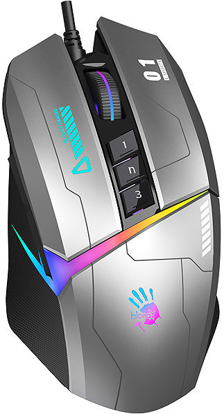 Herní myš A4tech Bloody W60 Max Activated, ocelově šedá ...