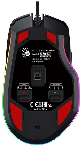 Gaming Mouse A4tech BLOODY W70MAX, Black Back page
