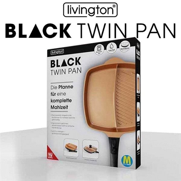 Pan Livington Black Twin Pan Packaging/box