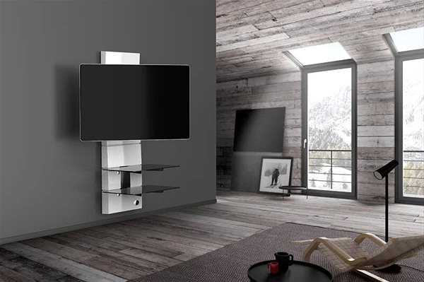 TV-Halterung Meliconi Ghost Design 3500 Matt Bianco Lifestyle