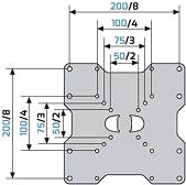 TV-Halterung Meliconi FlatStyle ETR200 Technische Zeichnung