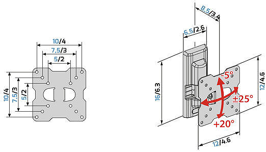 TV Mount Meliconi 580476 FLATSTYLE FTR100 CG TV holder ...