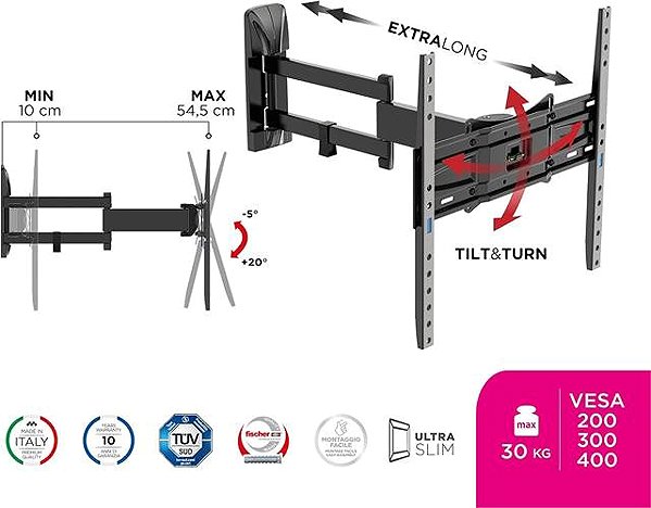 TV-Halterung Meliconi 480994 Slimstyle Plus 400 SDR ...