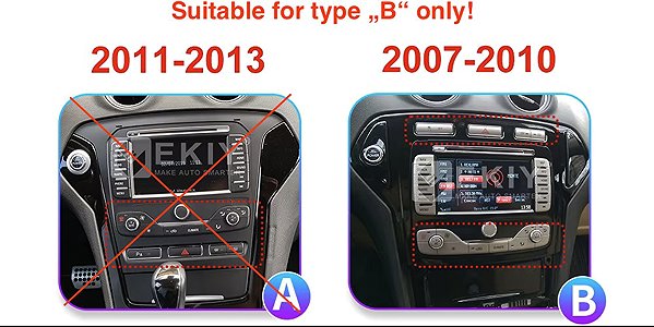 Mekede Car Stereo for Ford Mondeo MK4 2007–2010 with Android, CarPlay, Bluetooth, frame type 
