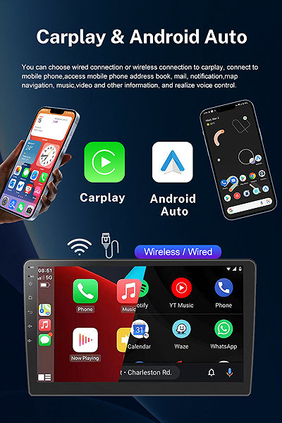 Mekede Car Stereo for Ford Mondeo MK4 2007–2010 with Android, CarPlay, Bluetooth, frame type 