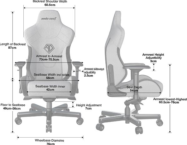 Herní židle Anda Seat T-Pro 2 Premium Gaming Chair - XL Black & Gray ...