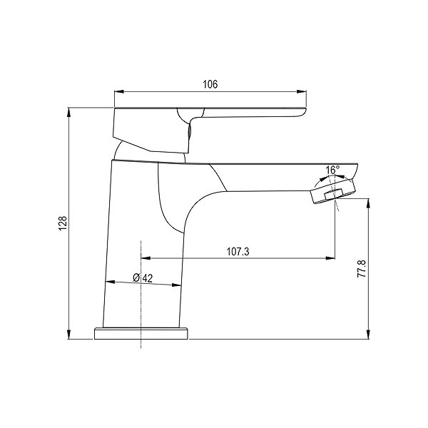 Tap Mereo Basin mixer higher, Zuna, without spout, chrome Technical draft