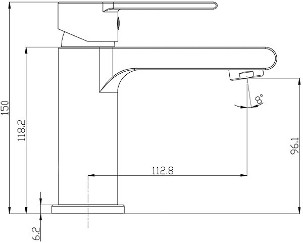 Tap Mereo Basin mixer, Dita, without spout, chrome Technical draft
