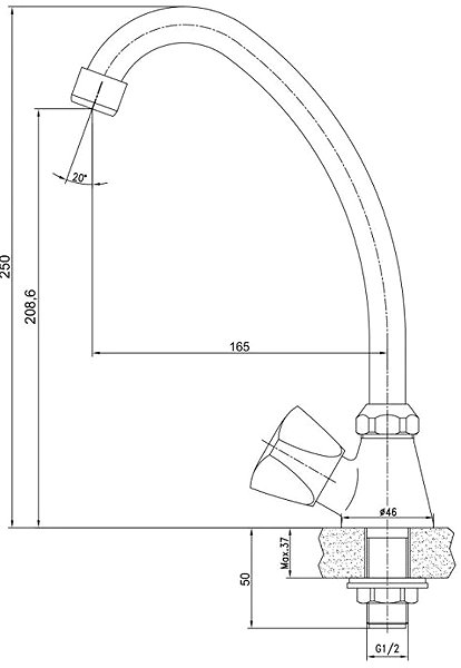 Tap Mereo Standing basin mixer tap, Kasia, height 250 mm, chrome ...
