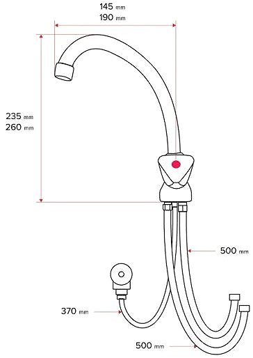Tap Mereo Single lever basin mixer, for low-voltage. for water heaters, arm 160 mm, chrome ...