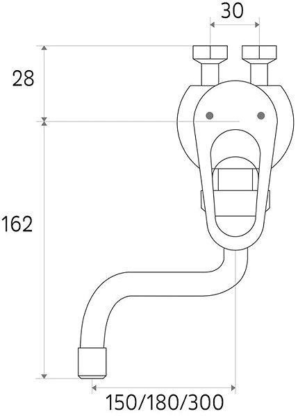 Tap Mereo Wall-mounted sink mixer with arm 3/4