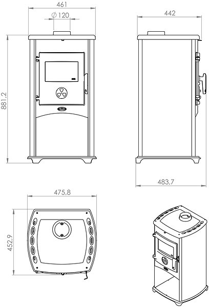 Wood Stove Tim System NORA, Claret Technical draft