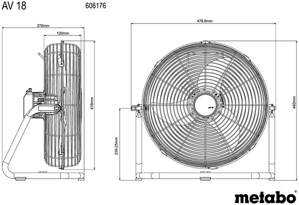 Fan METABO AV 18 without battery ...