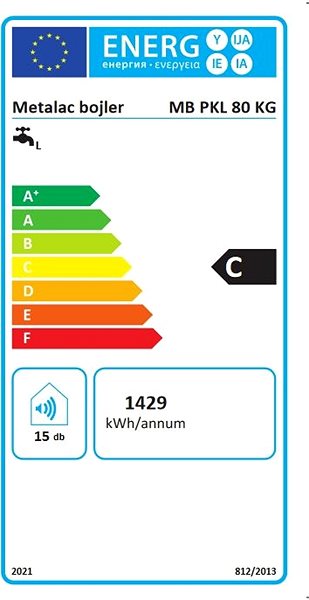 Metalac boiler CERAMIC MB P80 KG, dry heating, ceramic element Energy Label