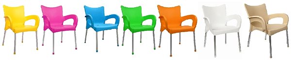 Záhradná stolička MEGAPLAST SMART plast, AL nohy, krémová ...