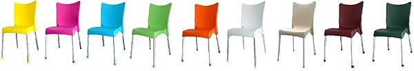 Záhradná stolička MEGAPLAST VITA plast, AL nohy, oranžová Bočný pohľad