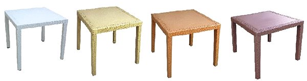 Kerti asztal MEGAPLAST RATAN LUX 73x75,5x75,5 cm, polyrattan, champagne Jellemzők/technológia