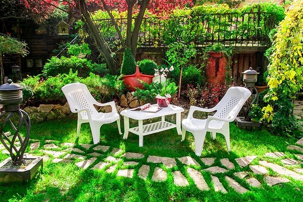 Záhradný stôl MEGAPLAST CLUB 90 × 55 × 44 cm, biely Lifestyle