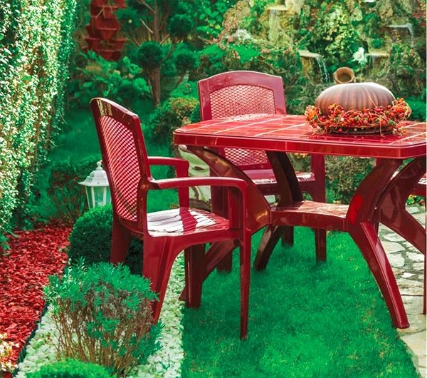 Záhradný stôl MEGAPLAST CENTO 120 × 75 × 73 cm, bordó ...