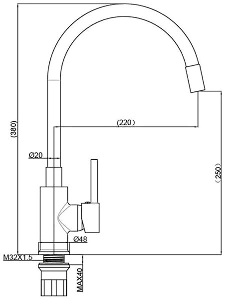 Tap Metalac T03702 Sink mixer Flexy Artist, white ...