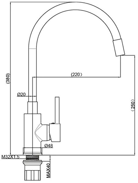 Tap Metalac T03703 Sink mixer Flexy Artist, grey ...