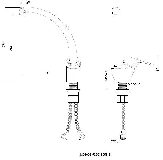 Tap Metalac Aquabi Eco Single lever basin mixer ...