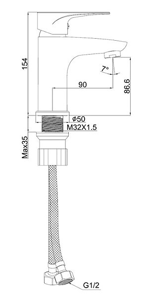 Tap Metalac Aquabi Easy Single lever basin mixer ...