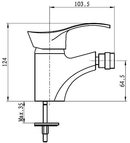 Tap Metalac Aquabi Surf Bidet Faucet ...