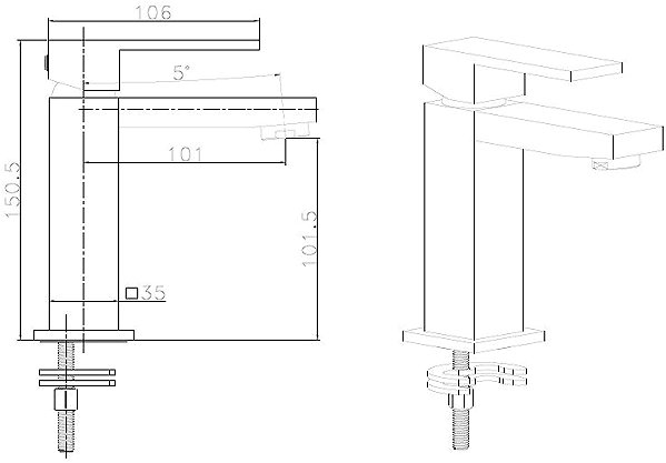 Tap Metalac Aquabi Platz Wall-mounted basin mixer ...