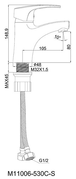 Tap Metalac Aquabi Simple Single lever basin mixer ...