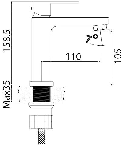 Tap Metalac Aquabi Aquacube basin mixer ...